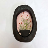 Wildflower Wall Art in Oval Wood Frame