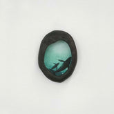 Black Organic Oval Whale Wood Frame