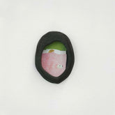 Black Organic Solid Wood Mini Oval Frame | Rustic Cottagecore Wabi Sabi Decor