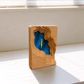 Scandi 3D Solid Wood Wall Art - Minimalist Lake & Kayak Design