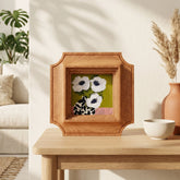 Vintage Inspired Solid Wood Frame - Modern White Anemone Art
