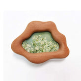Handmade Cloud-Shaped Sapele Wood Picture Frame with Wildflower Art