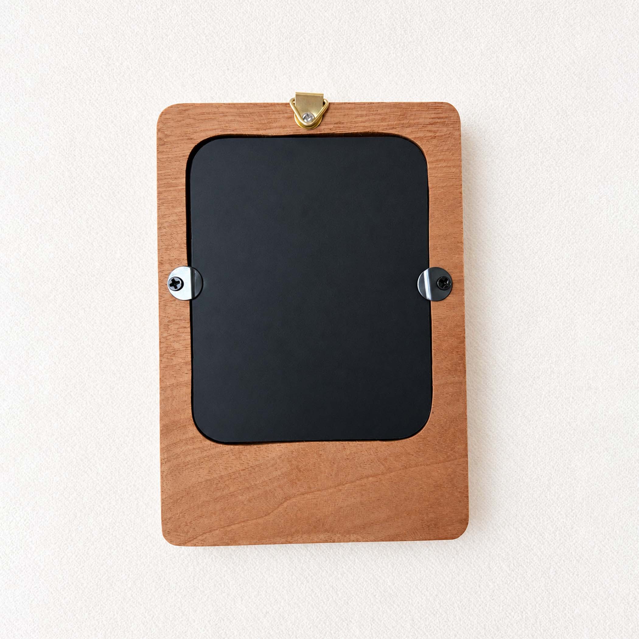Hand-Carved Textured Sapele Wood Picture Frame with Lake & Kayak Art