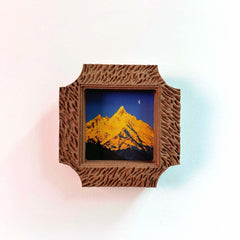 Mini Rustic Minimalist Textured Solid Wood Frame, Golden Mountain Art & Home Decor