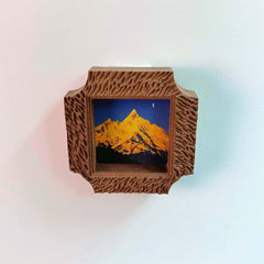 Mini Rustic Minimalist Textured Solid Wood Frame, Golden Mountain Art & Home Decor