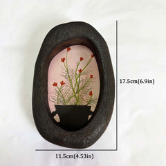 Wildflower Wall Art in Oval Wood Frame