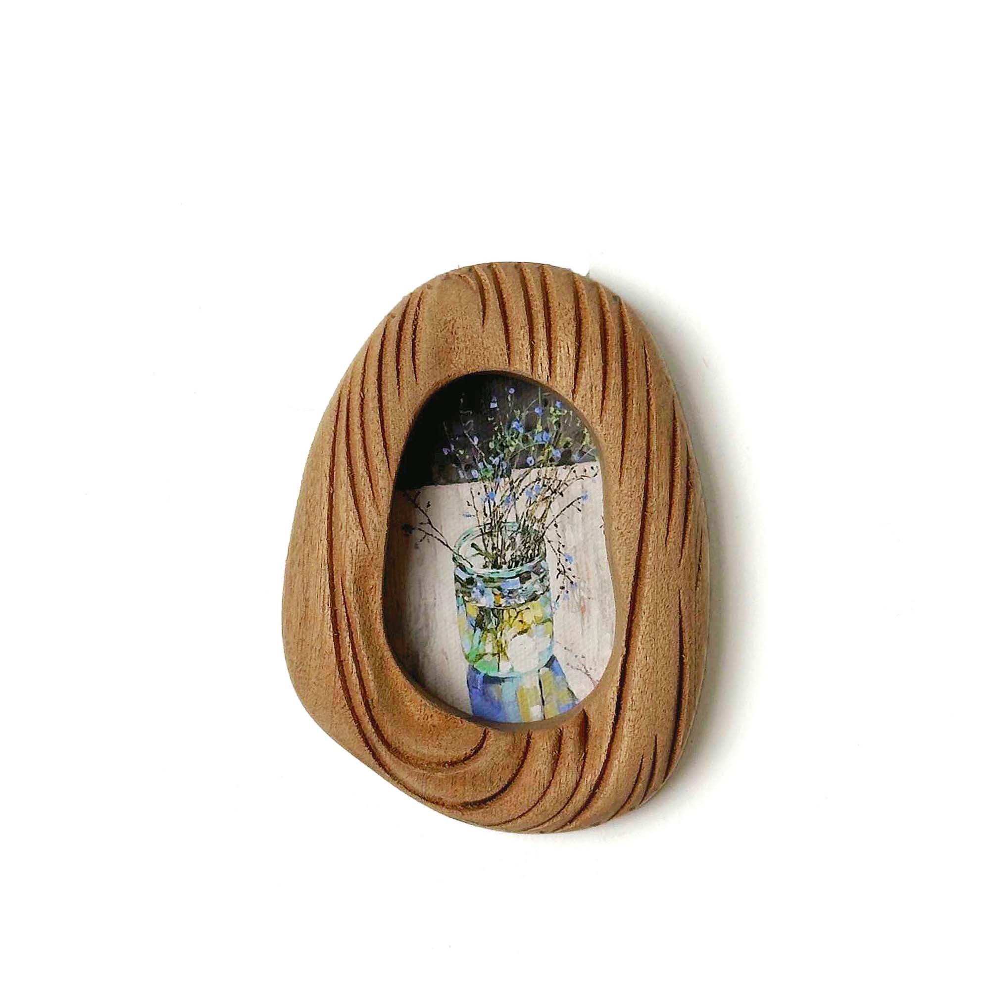 Mini Rustic Wavy Wood Frames | Hand Carved Boho Wall Decor
