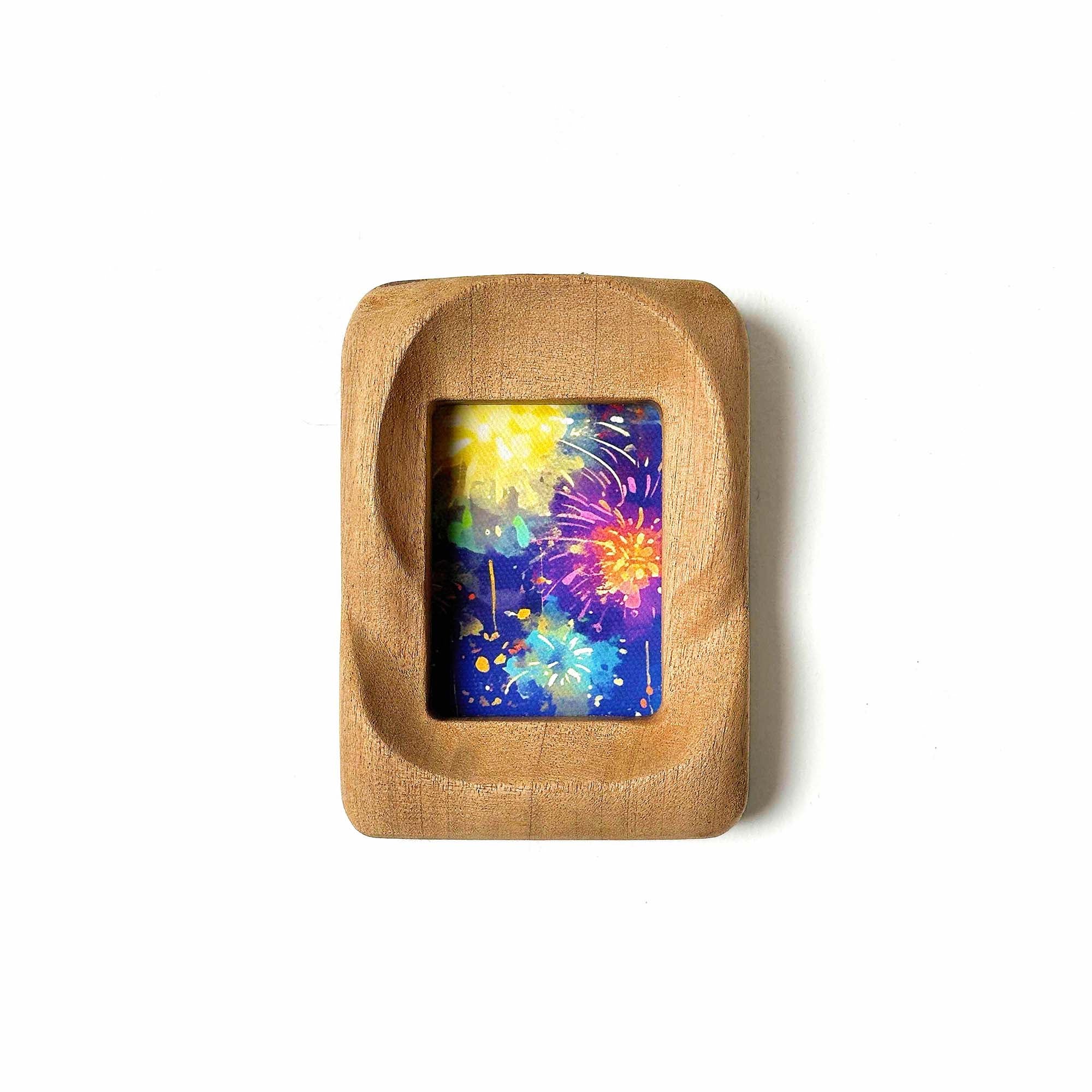 Mini Rustic Wavy Wood Frames | Hand Carved Boho Wall Decor