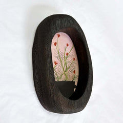 Wildflower Wall Art in Oval Wood Frame