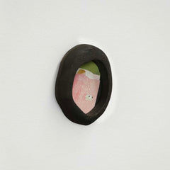 Black Organic Solid Wood Mini Oval Frame | Rustic Cottagecore Wabi Sabi Decor