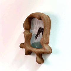 Handcrafted Soft Organic Neutral Picture Frame with Whimsical Deer Art for Nursery & Kids Room