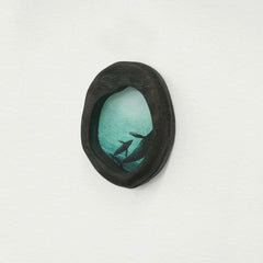 Black Organic Oval Whale Wood Frame