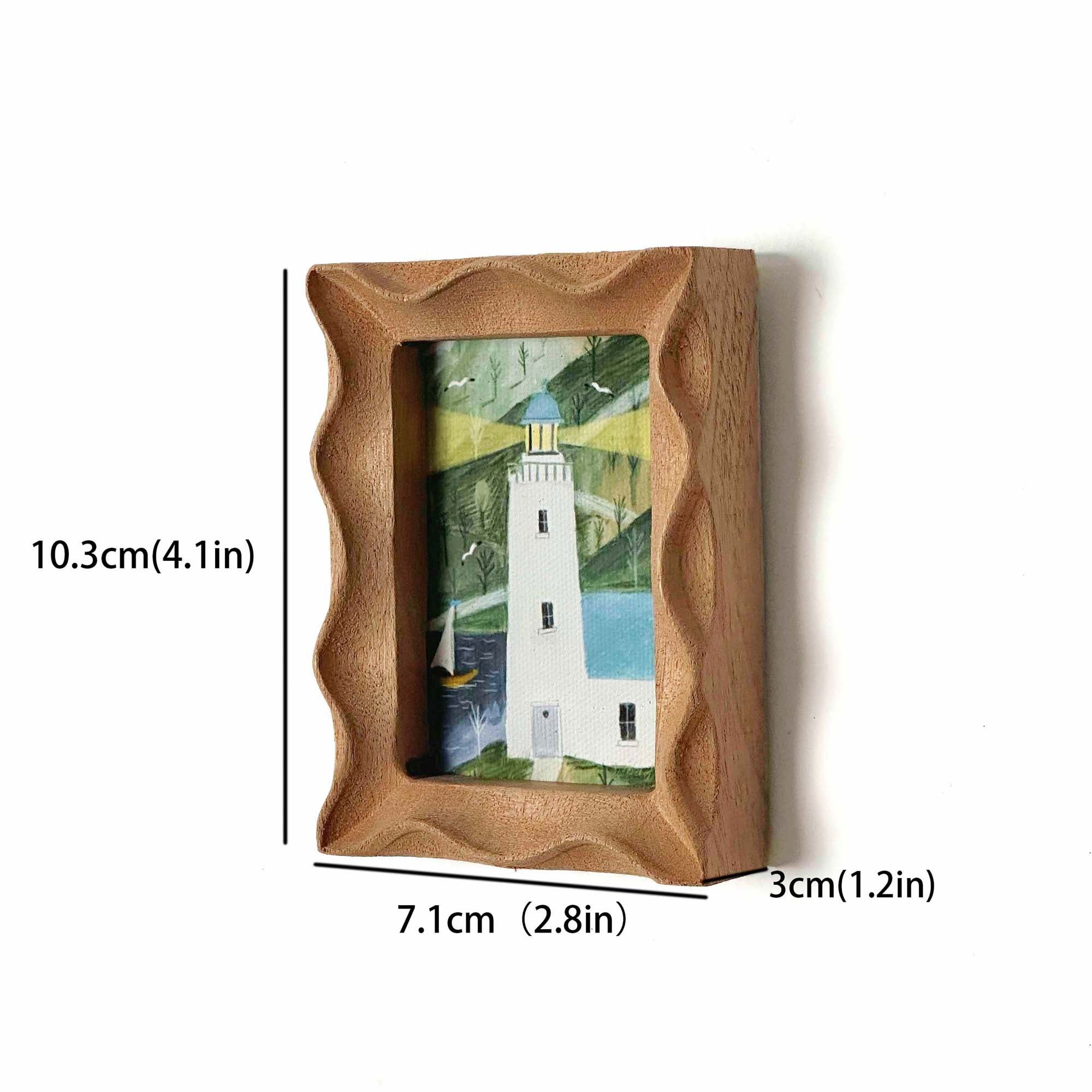 Mini Rustic Wavy Wood Frames | Hand Carved Boho Wall Decor
