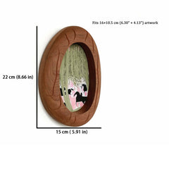 Mid Century Modern Pink Horse Art - Vintage Oval Frame