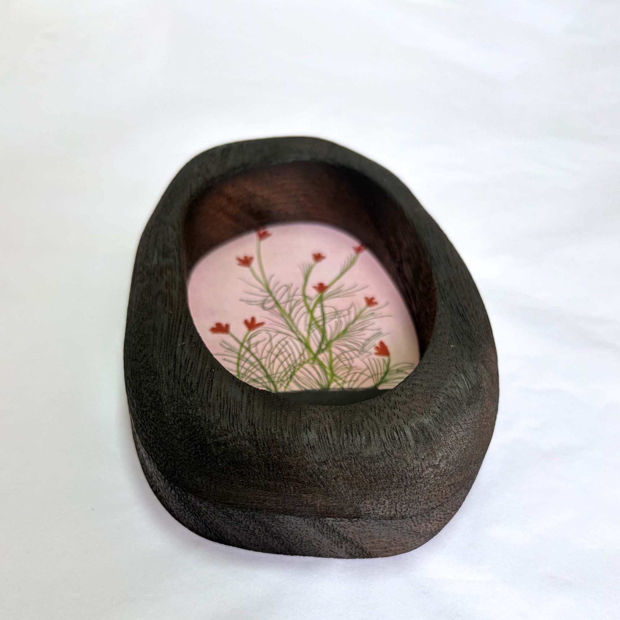 Wildflower Wall Art in Oval Wood Frame
