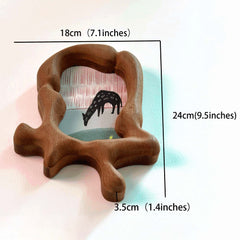 Handcrafted Soft Organic Neutral Picture Frame with Whimsical Deer Art for Nursery & Kids Room