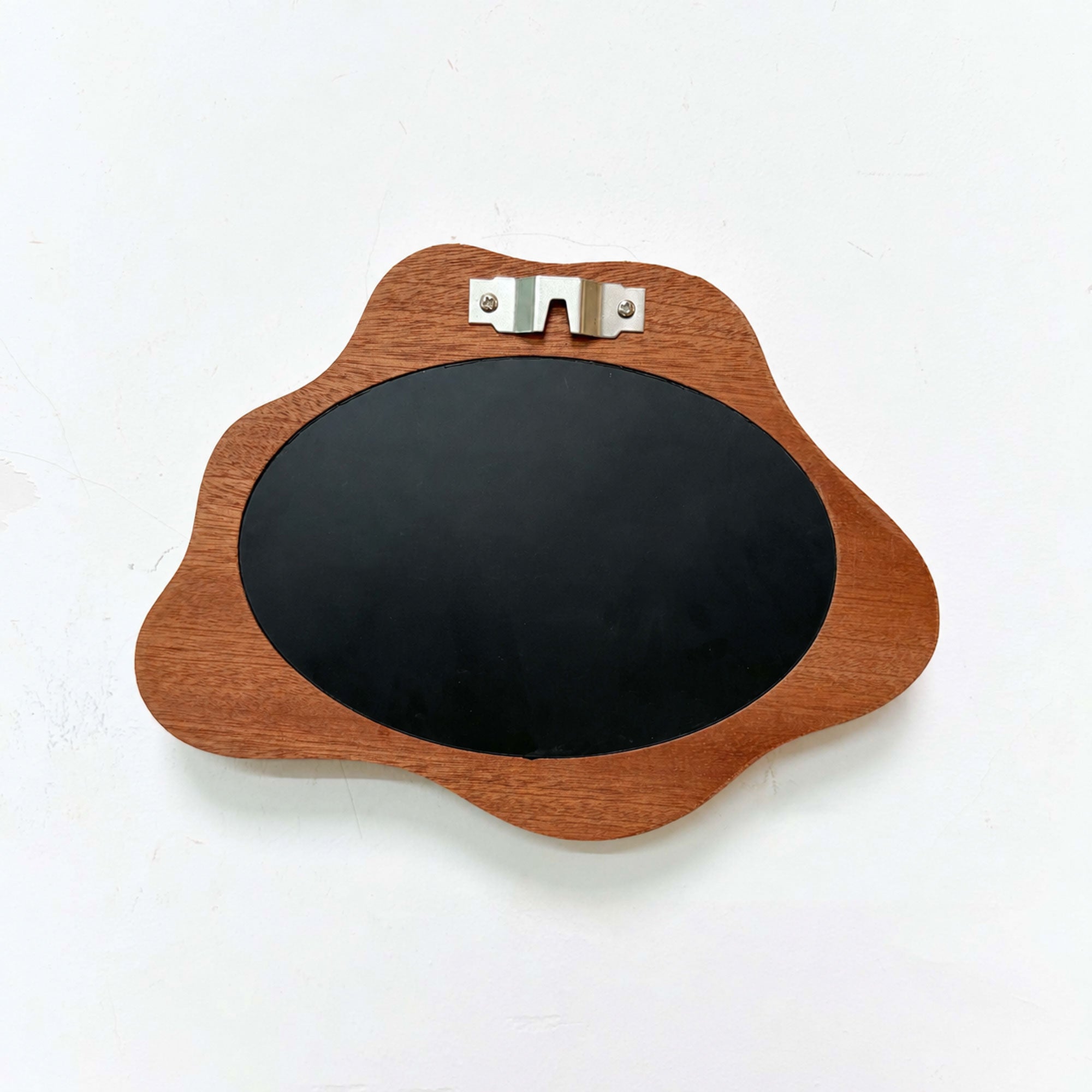 Handmade Cloud-Shaped Sapele Wood Picture Frame with Wildflower Art