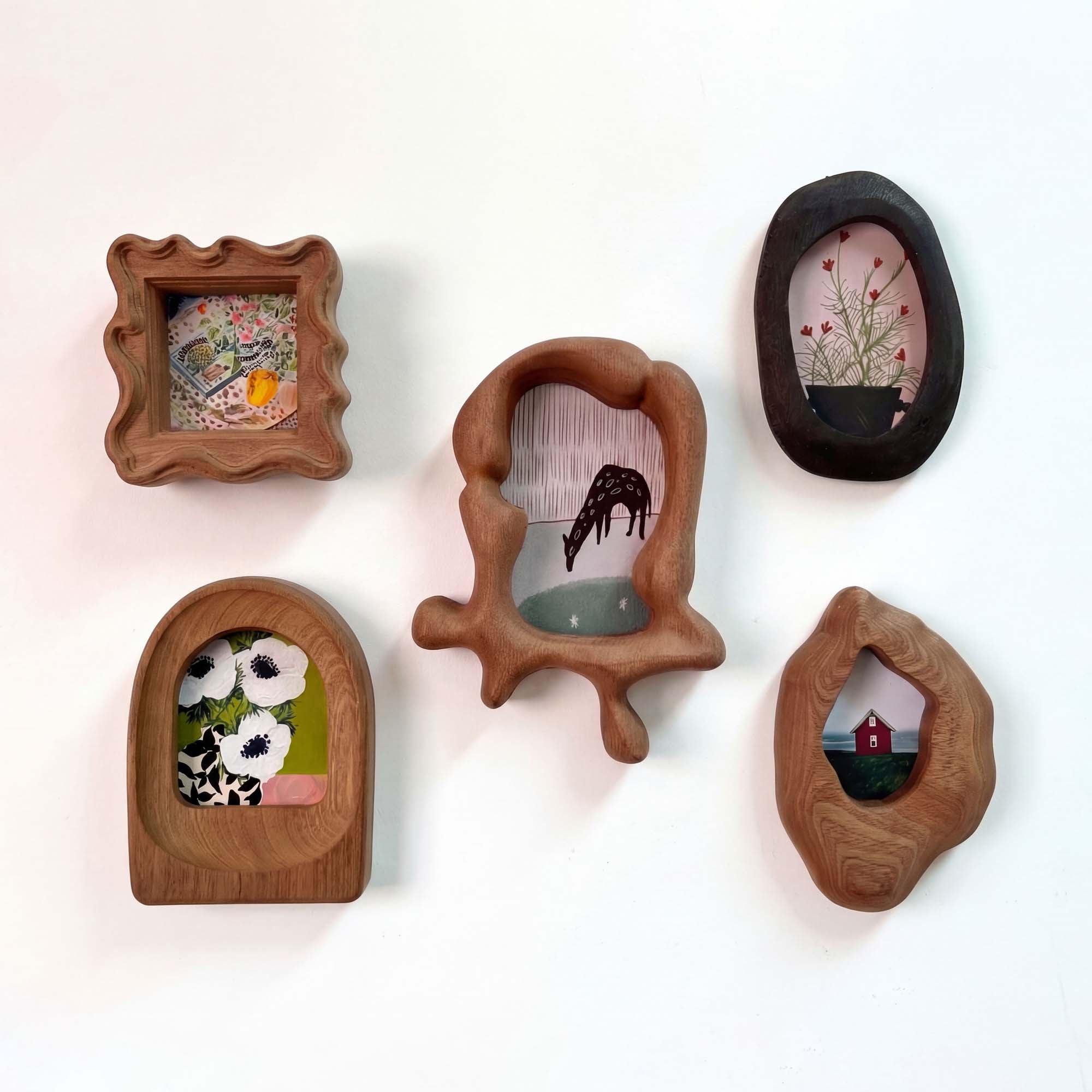 Hand Carved Organic Wood Frames | Rustic Boho Gallery Wall Decor