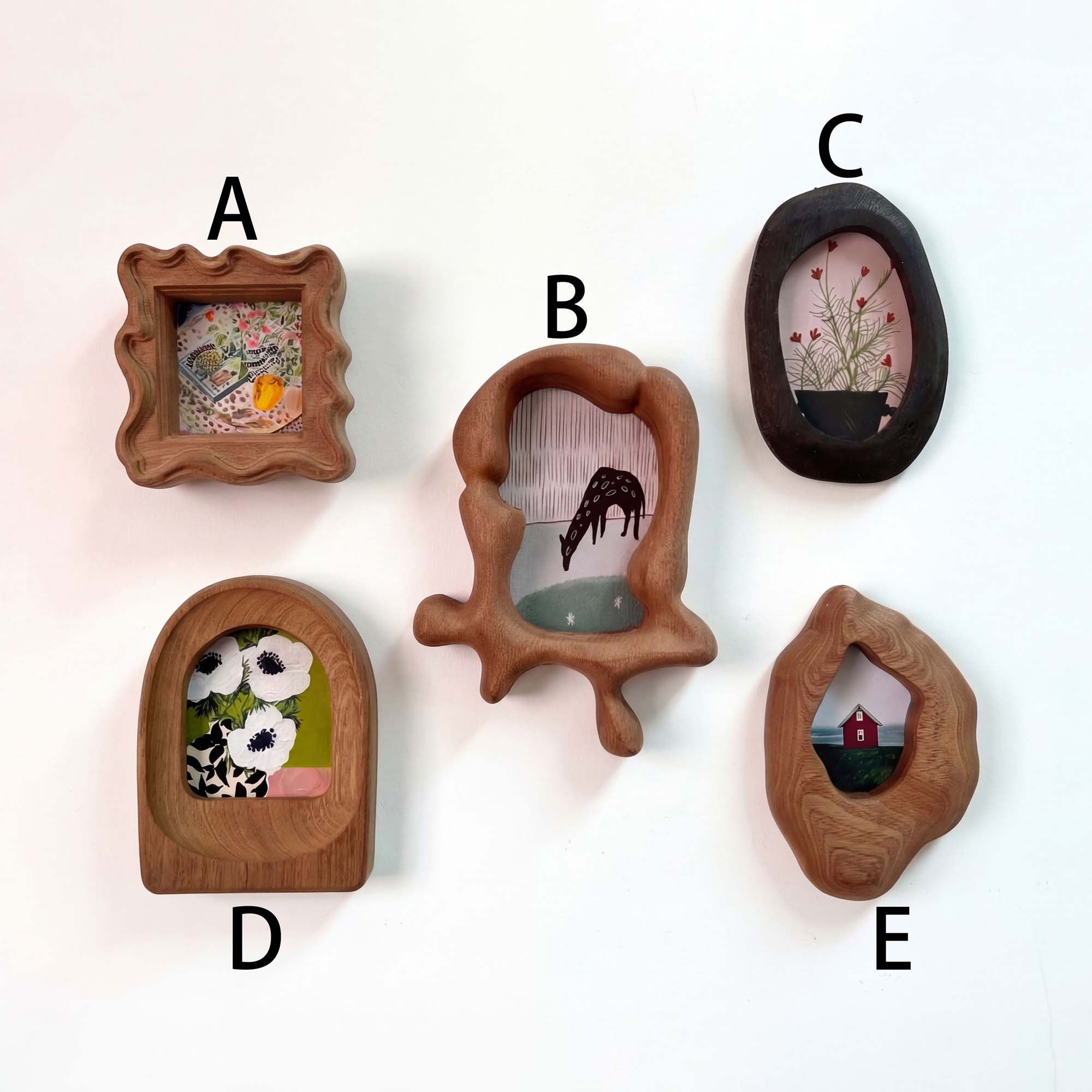 Hand Carved Organic Wood Frames | Rustic Boho Gallery Wall Decor