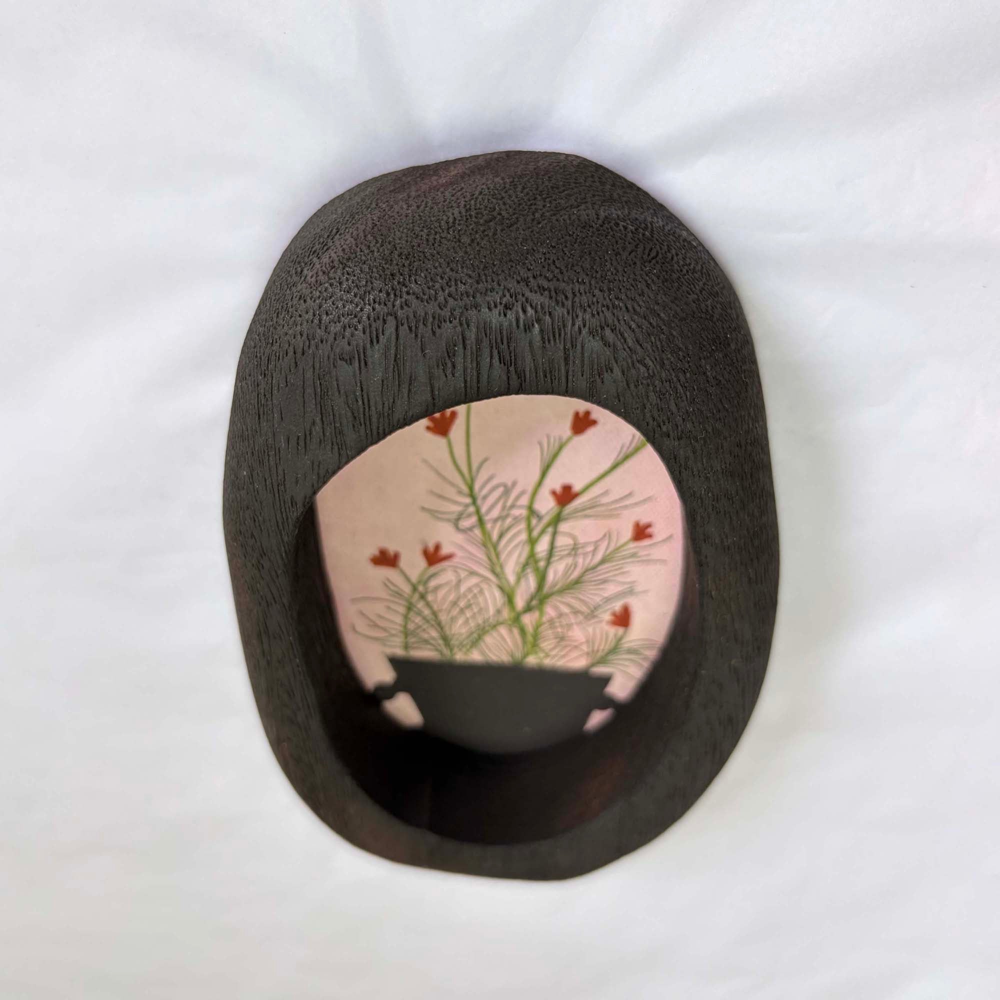 Wildflower Wall Art in Oval Wood Frame