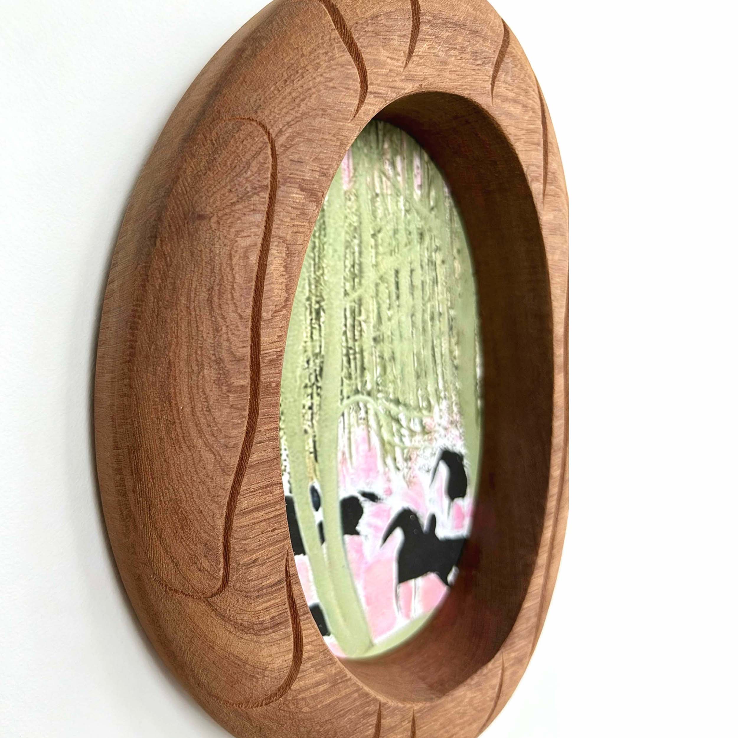 Mid Century Modern Pink Horse Art - Vintage Oval Frame