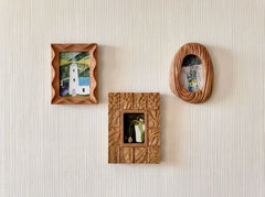 Mini Rustic Wavy Wood Frames | Hand Carved Boho Wall Decor