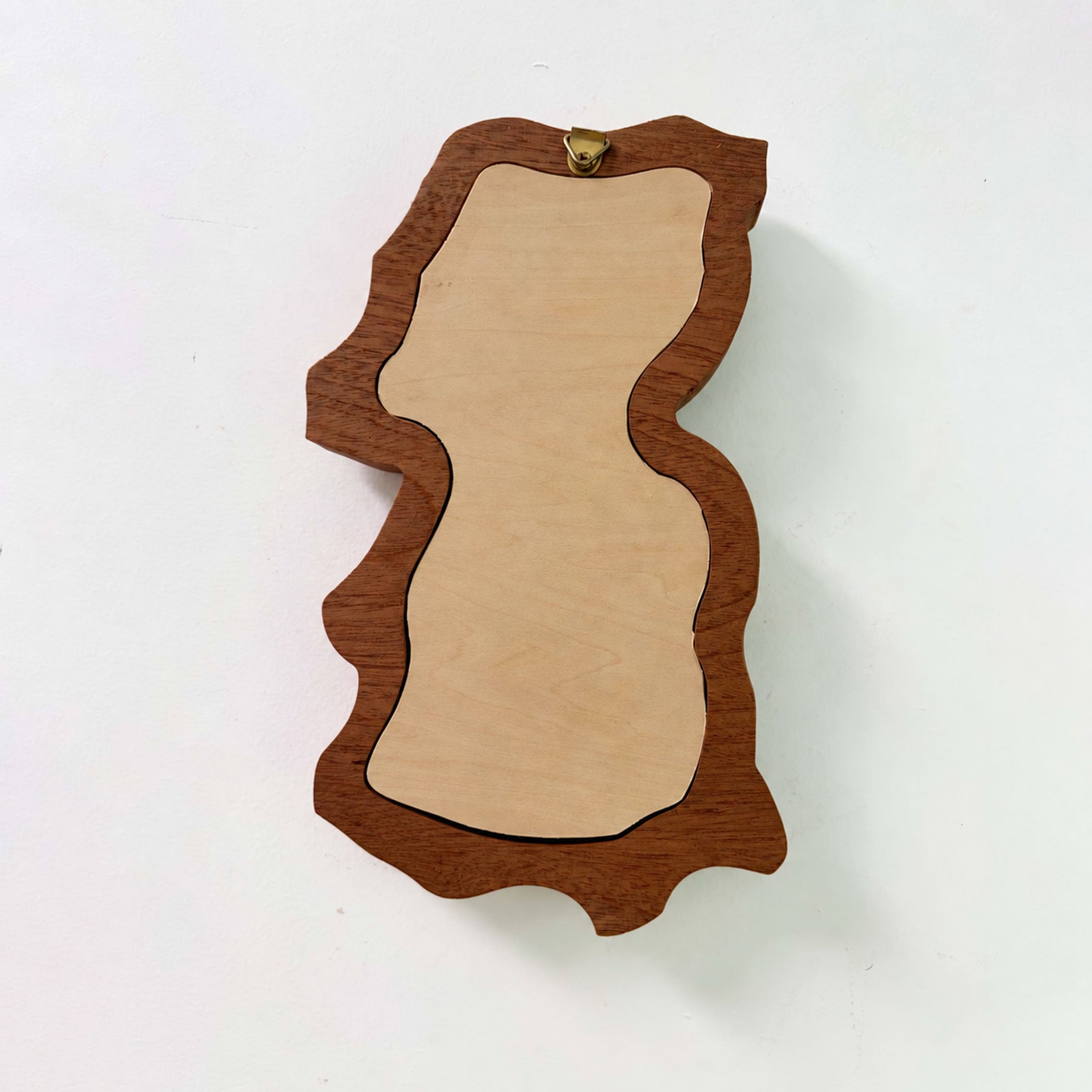 Hand-Carved Wavy Sapele Wood Picture Frame with Tree Art