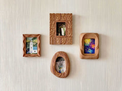 Mini Rustic Wavy Wood Frames | Hand Carved Boho Wall Decor