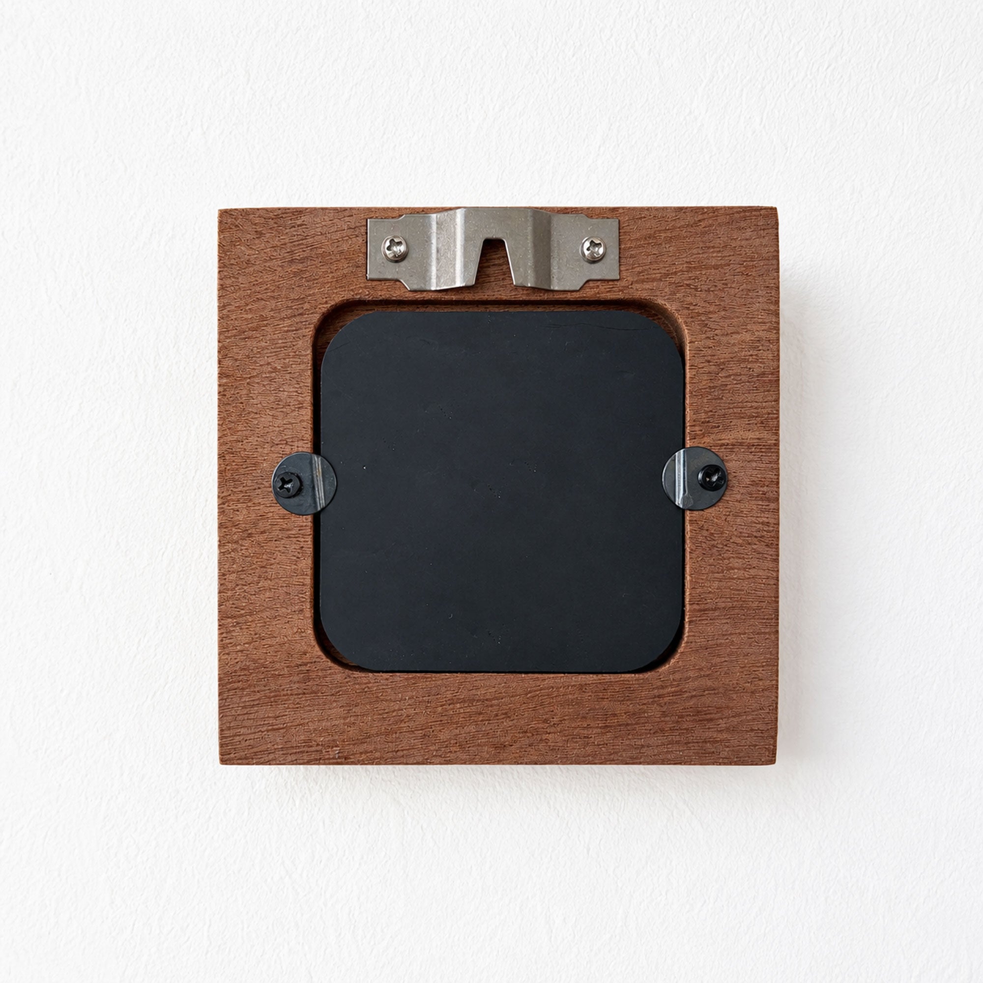 Hand-Carved Textured Sapele Wood Picture Frame with Cottage Art
