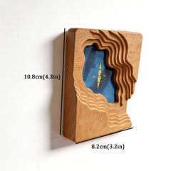 Scandi 3D Solid Wood Wall Art - Minimalist Lake & Kayak Design