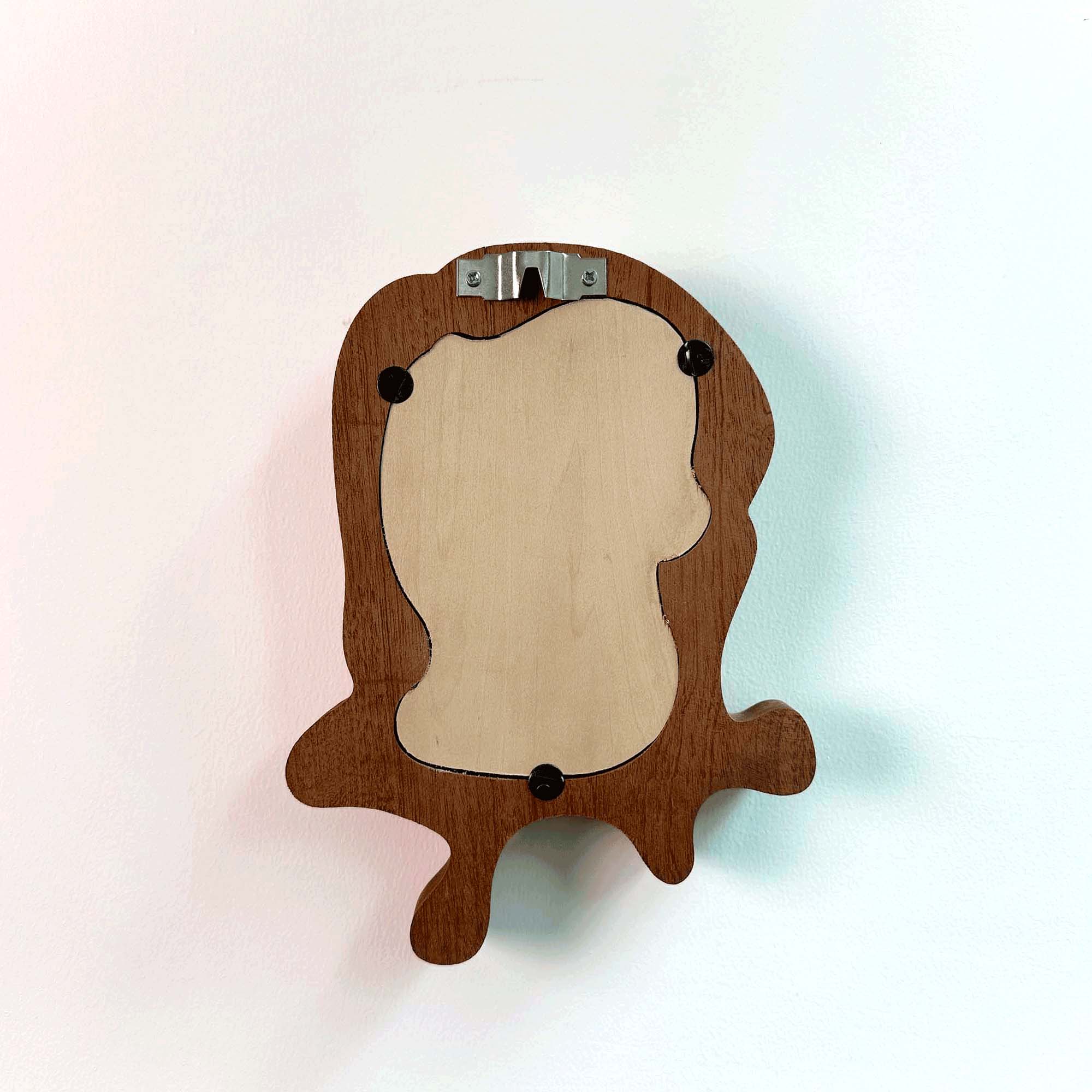 Handcrafted Soft Organic Neutral Picture Frame with Whimsical Deer Art for Nursery & Kids Room