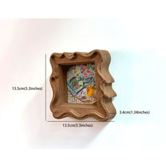 Ornate Wavy Handmade Solid Wood Frame – Fits 3x3"