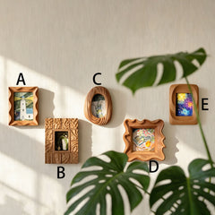Mini Rustic Wavy Wood Frames | Hand Carved Boho Wall Decor